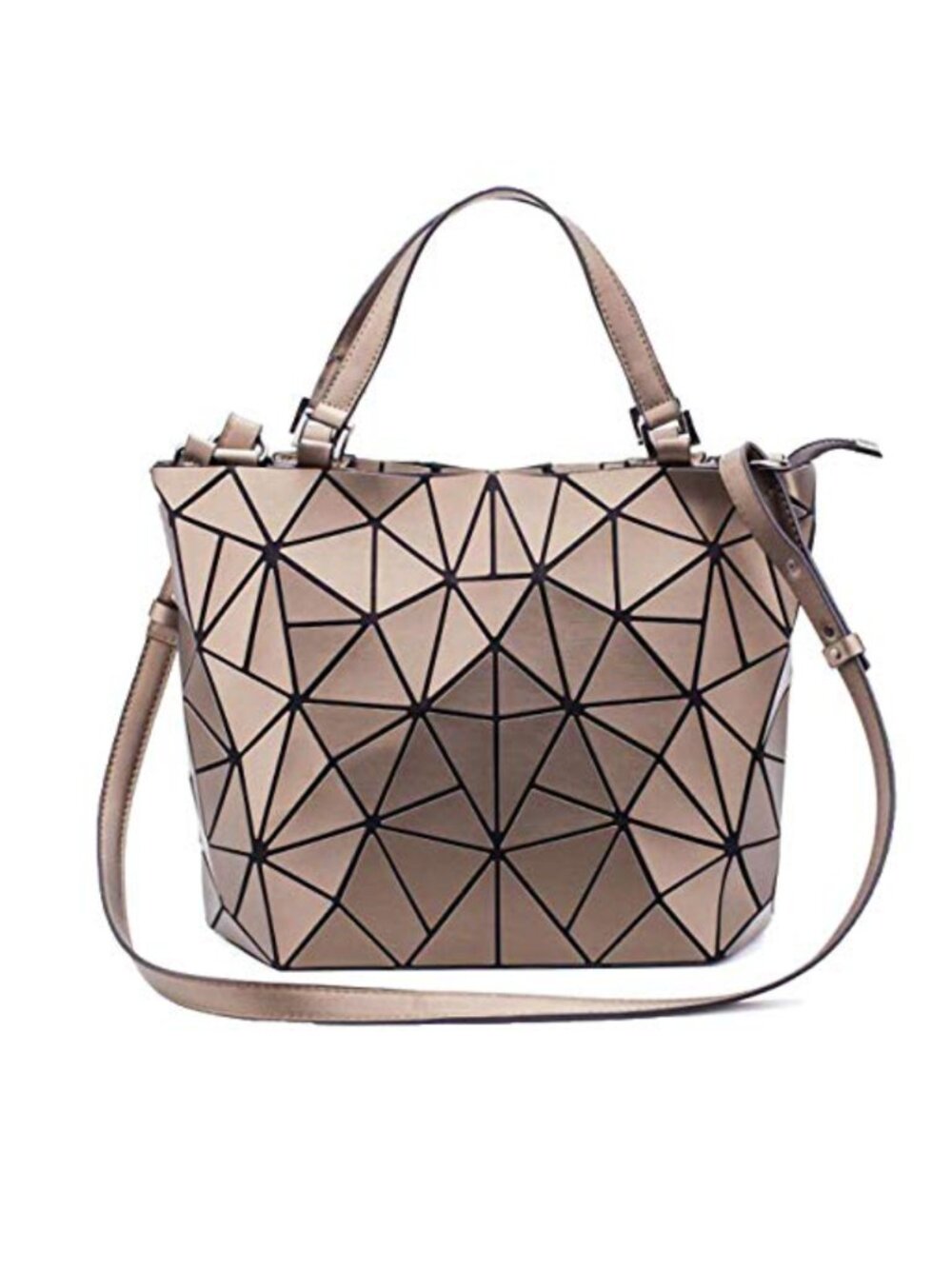 Geometric Lattice Top-handle Handbag Matte Tote Purse Shoulder Bag